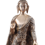Pure Brass Standing Buddha Fully Engraved - Sacred Temple Art | Jaipurio